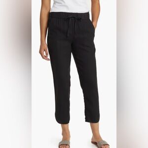 Caslon Black Cropped Drawstring Ankle Pants
